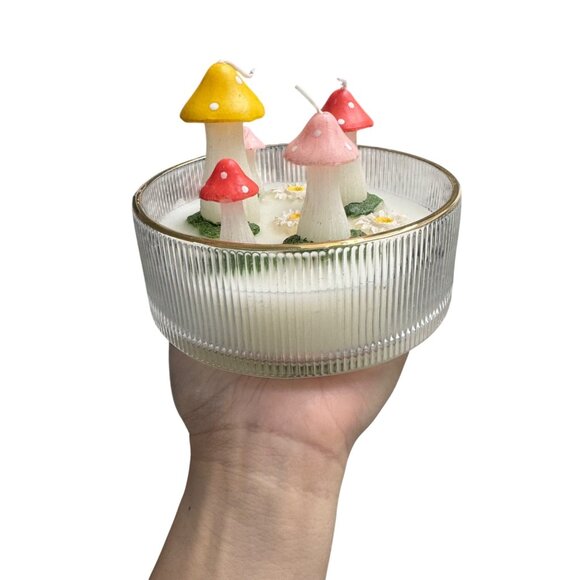 Gardener Variety Multicolor Mushroom Candle Glass Jar - Picture 9 of 11